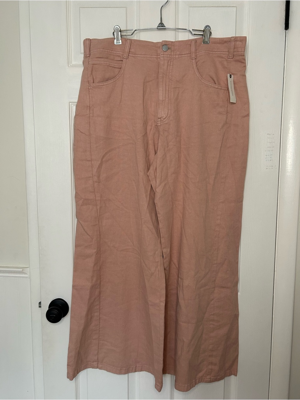 Anthropologie Pilcro Adi Linen Blend Mid-Rise Flare Pants - Picture 2 of 12